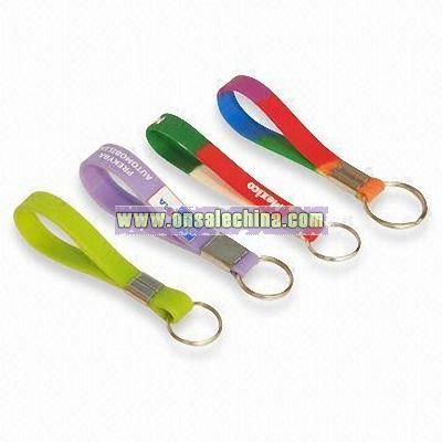 Silicone strap with keyring Silicone Mobile Phone Straps