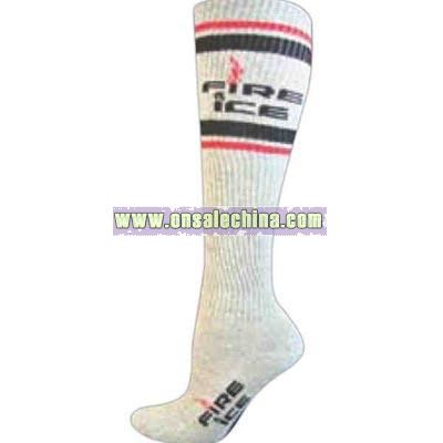 Woven merino wool knee-high socks