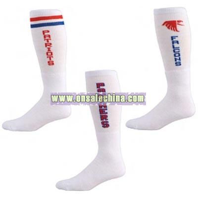 Customized 80/20 acrylic nylon sock with knit-in design
