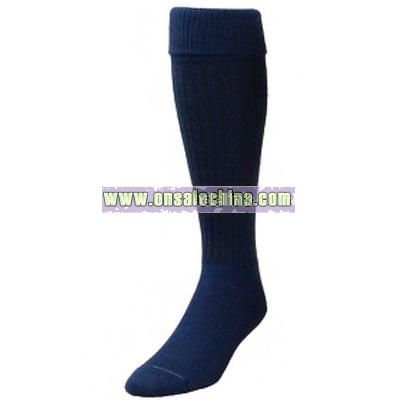 Solid color acrylic nylon custom heel and toe soccer socks
