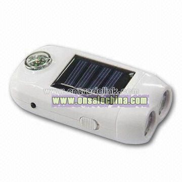 LED Solar Powered Flashlight with Compass