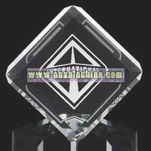 crystal square cube paperweight