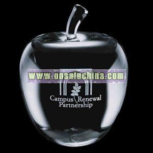 crystal apple shape paperweight