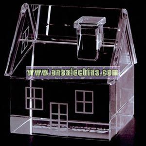 Crystal house shape paperweight