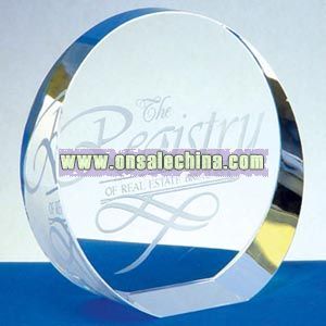 crystal beveled paperweight