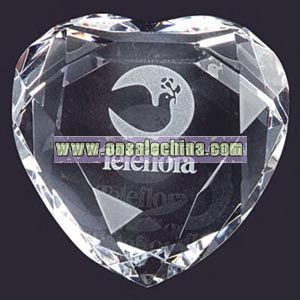 Crystal faceted paperweight