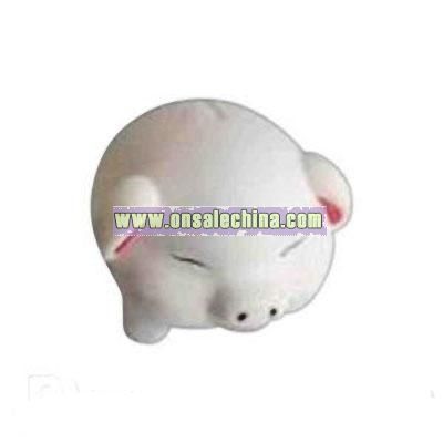 White pig shaped stress reliever