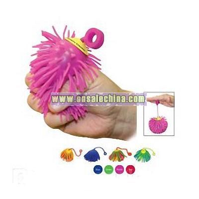 Soft & squeezable stress ball w/ finger loop