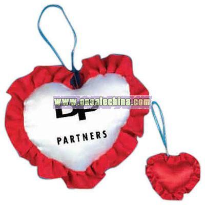 Two sided satin heart for stuffed animal
