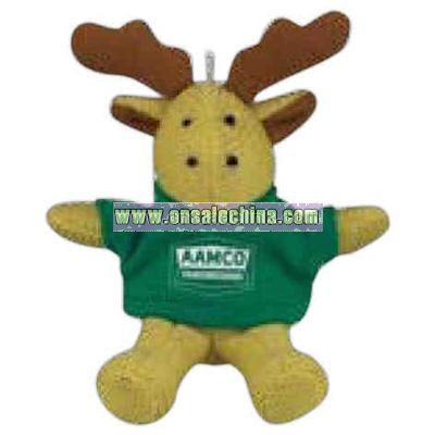 Moose shape Small stuffed plush animal with key ring