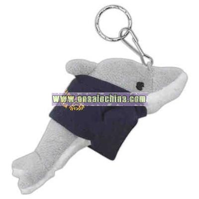Dolphin shape Small stuffed plush animal with key ring