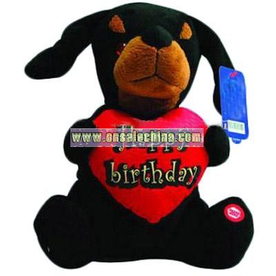 Stuffed Birthday Gift Black Dog