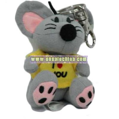 Stuffed Mouse With Keychain