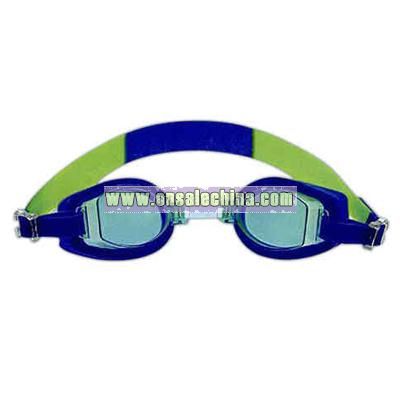 Kid's blue silicon swimming goggles