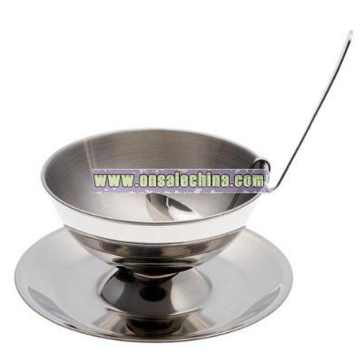 Global Decor 18/10 Stainless Steel Gravy Boat with Ladle