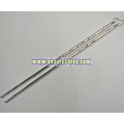 Sterling silver traditional Chinese style chopsticks