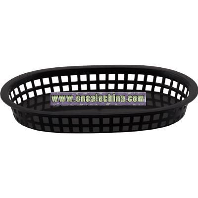 Black oblong plastic fast food basket 10 3/4
