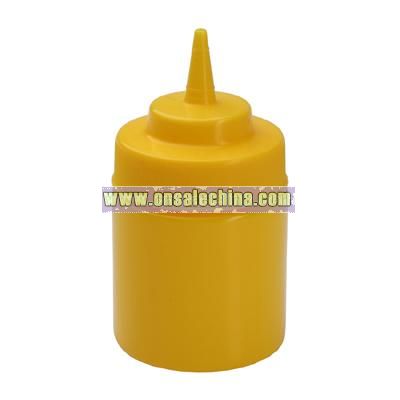 Squeeze bottle wide mouth 8 ounce yellow plastic