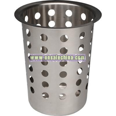 Stainless steel silverware cylinder
