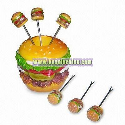 Polyresin Cocktail Stick with Decal and Hand-painted Designs