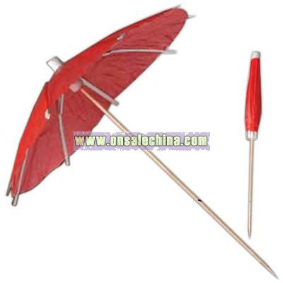 Wood parasol pick