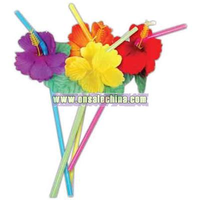 Straws with flowers