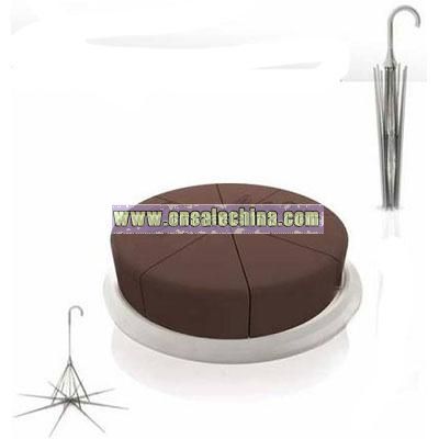 Umbrella-shaped cake cutter