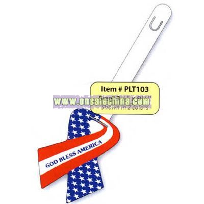 Promotional Ribbon - White Matte Plastic Bag Tag