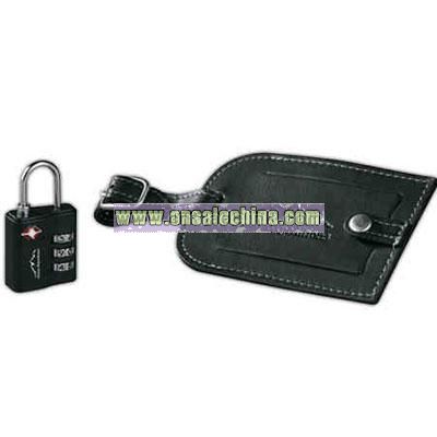 Luggage Lock And Leather Id Tag