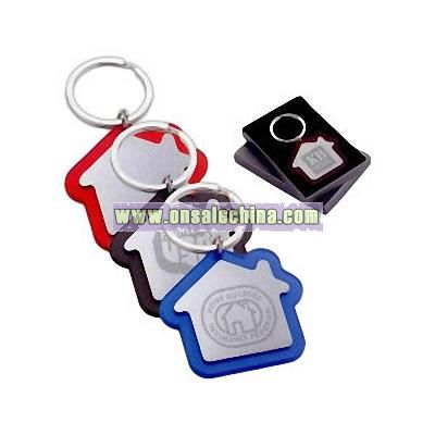Plastic With Stainless Steel Plate Key Tag