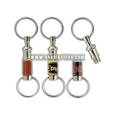 Promotional Nickel Plated Brass Pull-a-part Key Tag