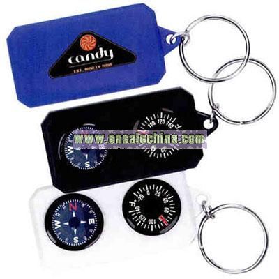 Promotional Compass And Thermometer Key Tag