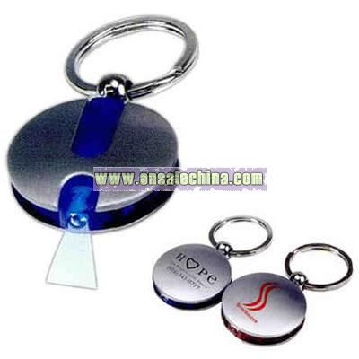 Promotional Saturn - Stainless Key Tag With Led Light