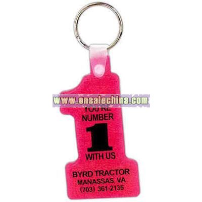 Promotional Number One Shape Soft Squeezable Key Tag