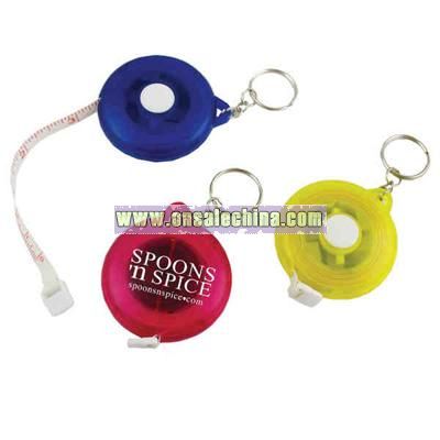 Round shape tape measure with spilt ring key chain