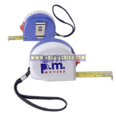 Tape measure with metal clip and wrist strap 10'