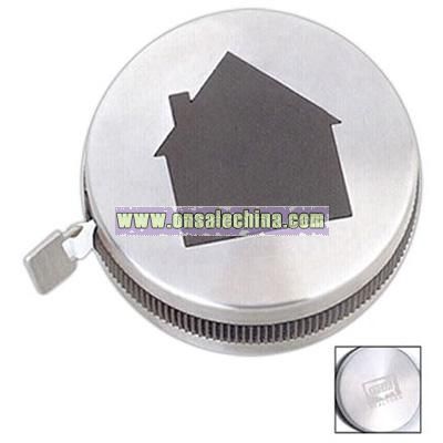 Tape measure 5' in brushed stainless steel case with house shape lid