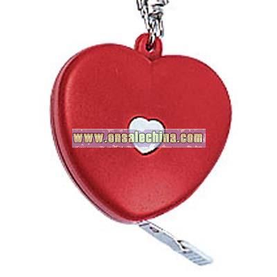 Red heart shaped cloth tape measure with key chain