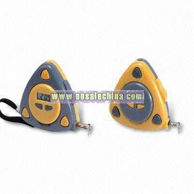 Promotional Tape Measure with Time Display and Laser and Lanyard