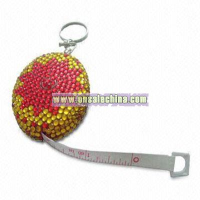 Oval-shaped Measuring Tape with Rhinestones
