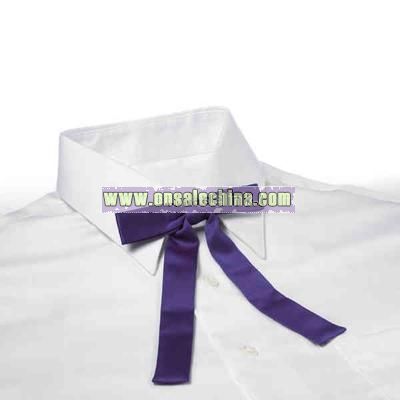 Purple - Blank polyester satin Kentucky colonel tie with clip-on