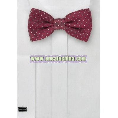 Red Bow Tie & Matching Pocket Square Set