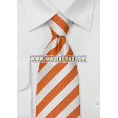 Orange Clip On Ties Orange & White Pre-tied necktie
