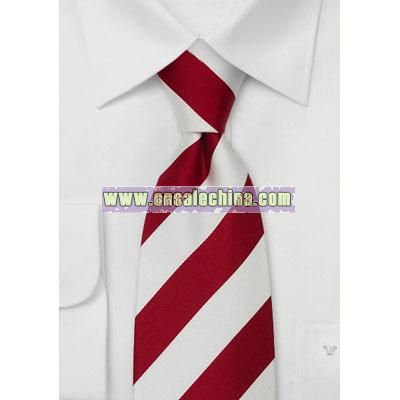 Striped Neck Ties Classic Red & White Striped Tie