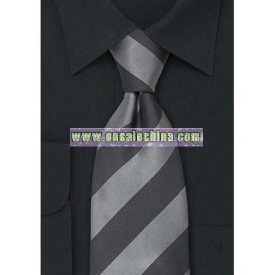 Striped Mens Ties Gray & Silver Striped Silk Tie