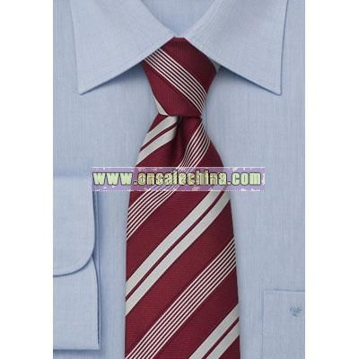 Wine red striped tie