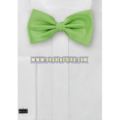 Solid apple green mens bow tie