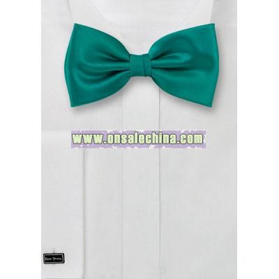 Solid color bow tie in sea-green color