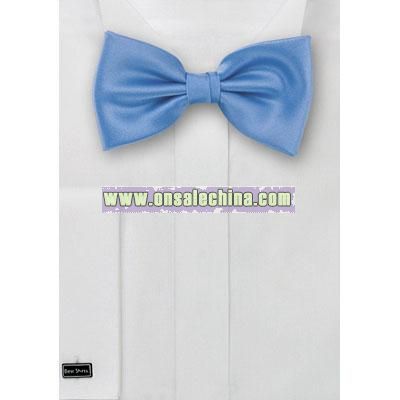Solid color sky blue bow tie