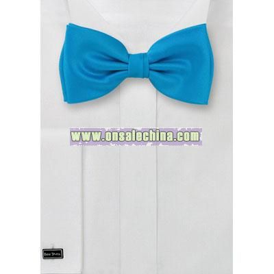 Solid color turquoise blue Bow tie